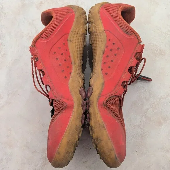 USED Vivobarefoot Mens Primus Trail II FG Textile Synthetic Fiery Coral Trainers